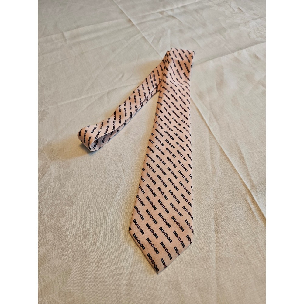 Jean Francois Paris Pink Chain‎ Link Pattern Silk Necktie